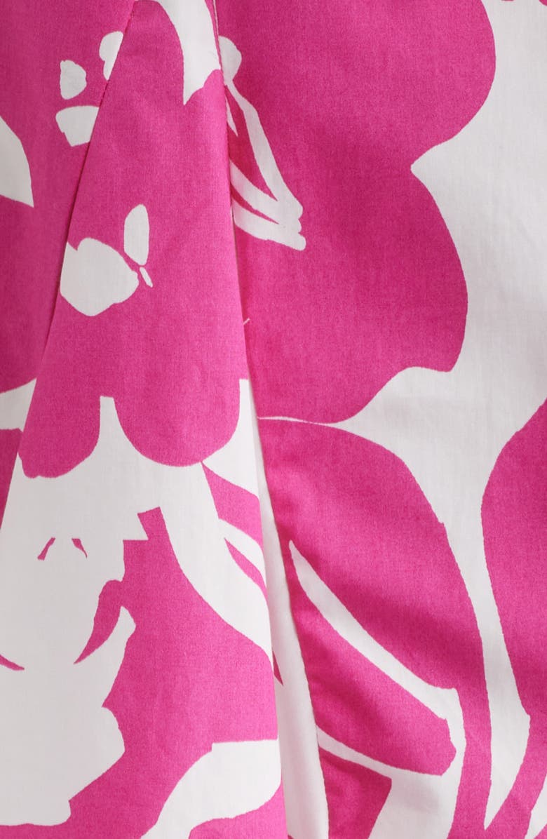 CeCe Floral Short Sleeve Cotton Mini Shirtdress, Alternate, color, Pink Multi