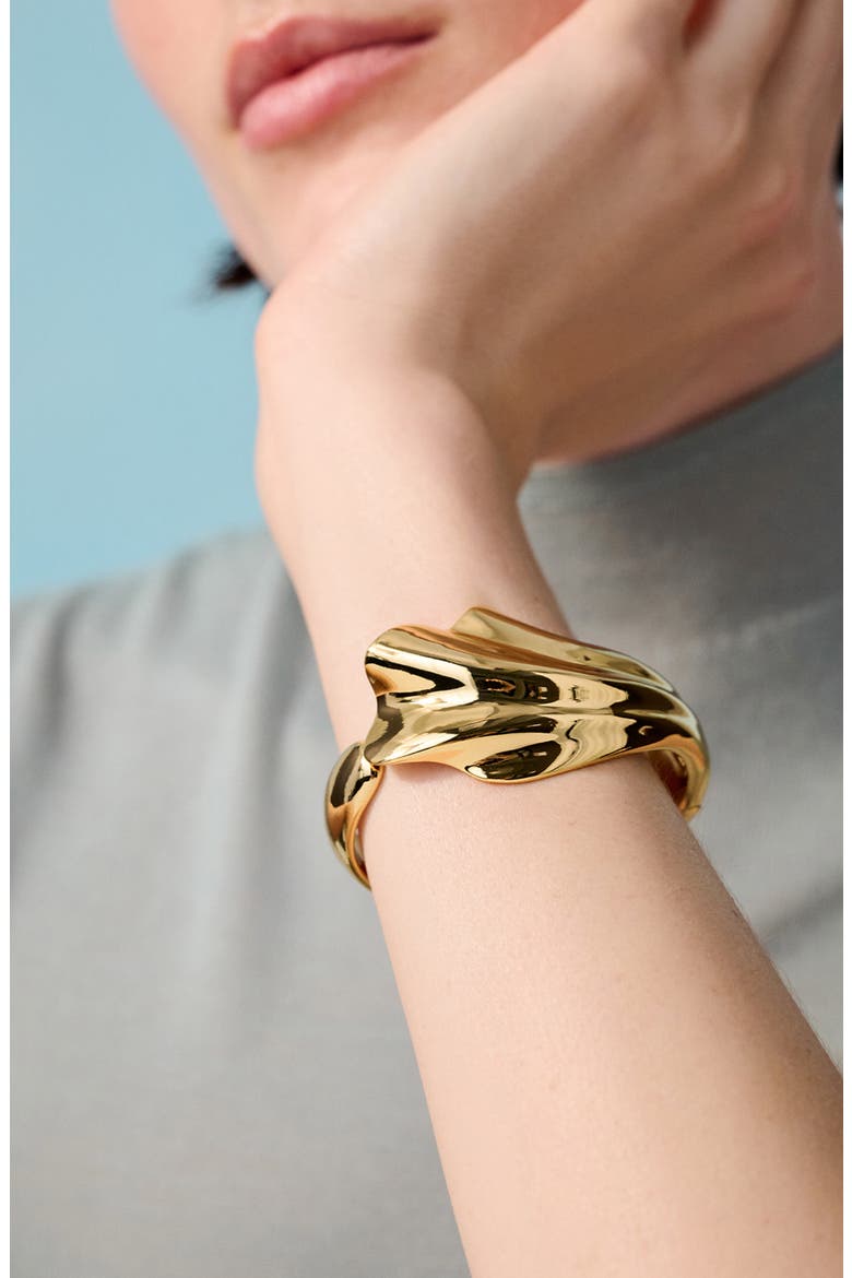 Lydia Hinged Cuff Bracelet, Alternate, color, HIGH POLISH GOLD