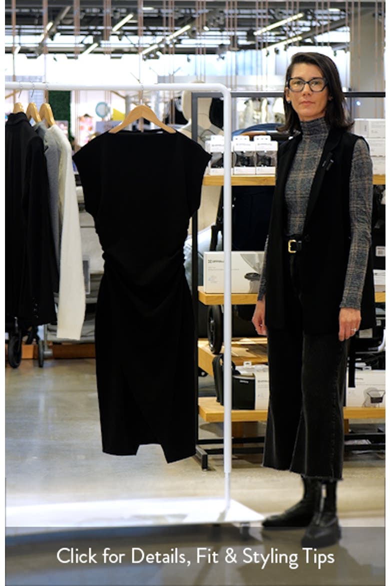 Ruched Funnel Neck Midi Dress video