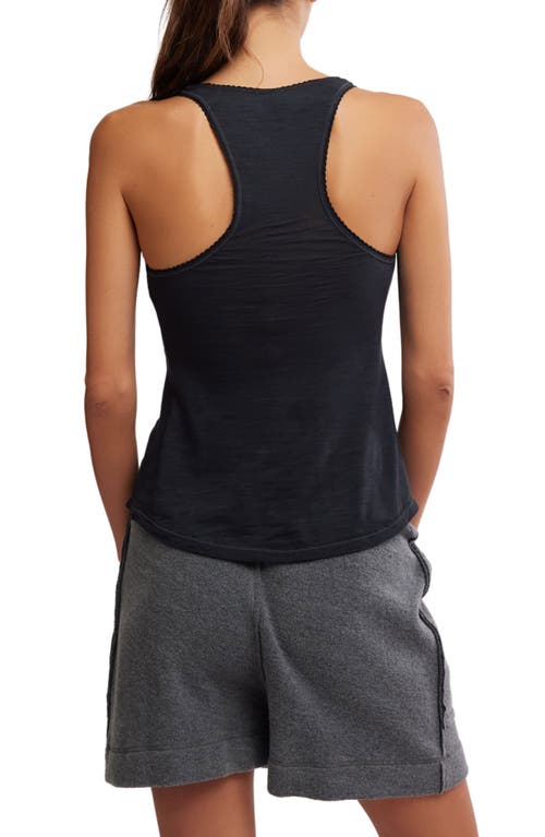 Shop Free People New Day Racerback Tank Top In Black