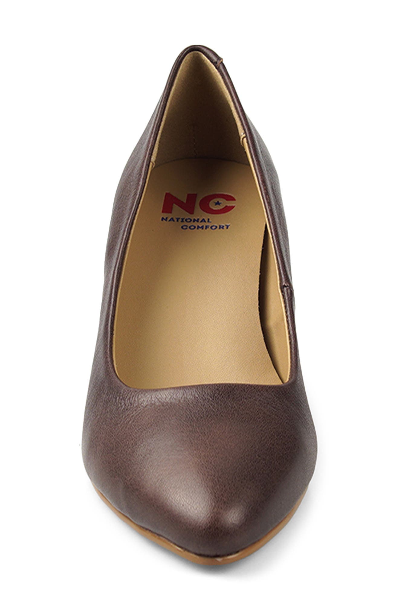 National Comfort Wedge Pump, Alternate, color, Brown Leather