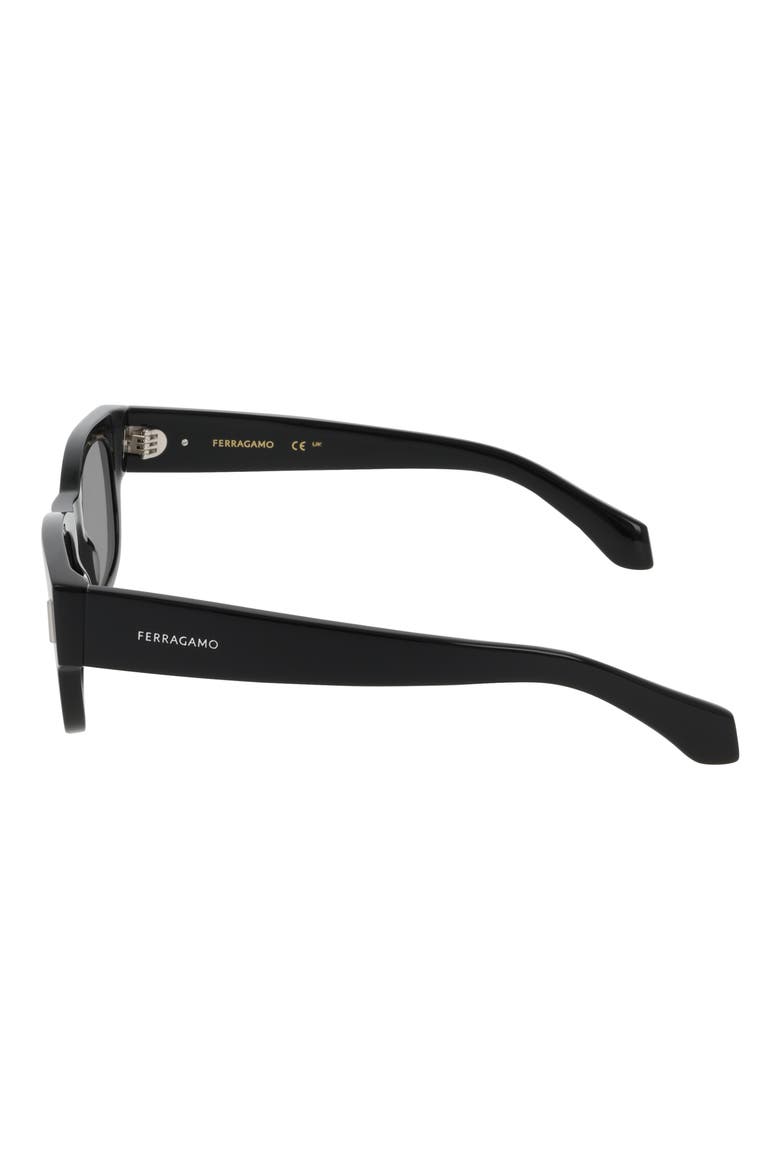 51mm Modified Rectangular Sunglasses, Alternate, color, BLACK