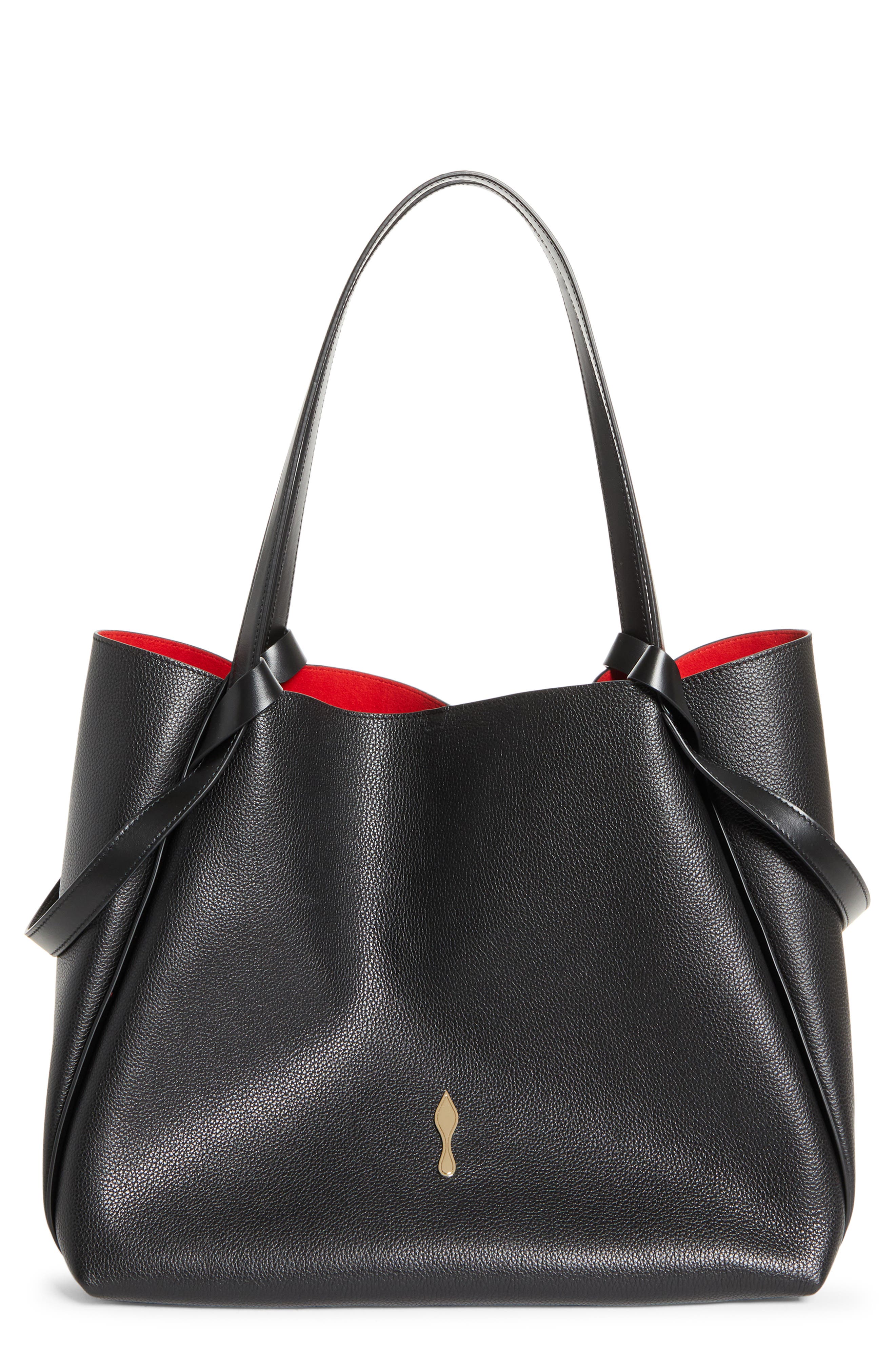 Christian Louboutin Large Bettina Leather Tote, Main, color, Bk01 Black