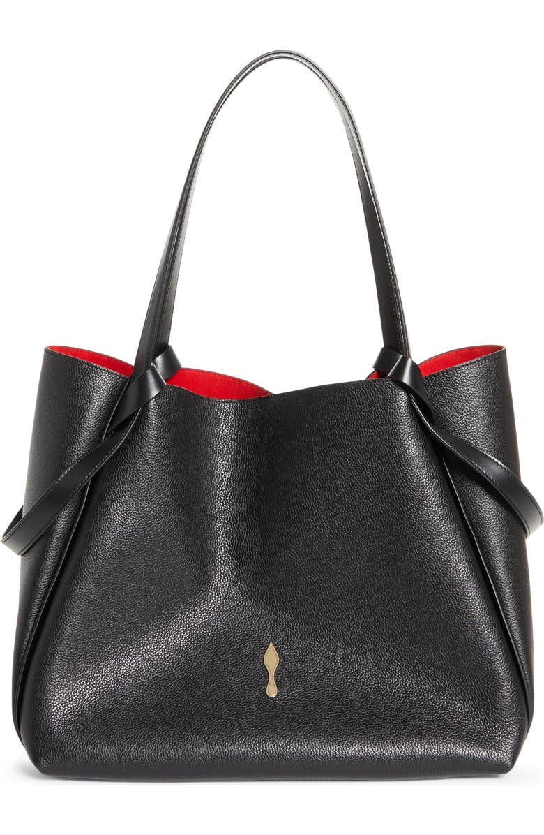 Christian Louboutin Large Bettina Leather Tote, Main, color, Bk01 Black