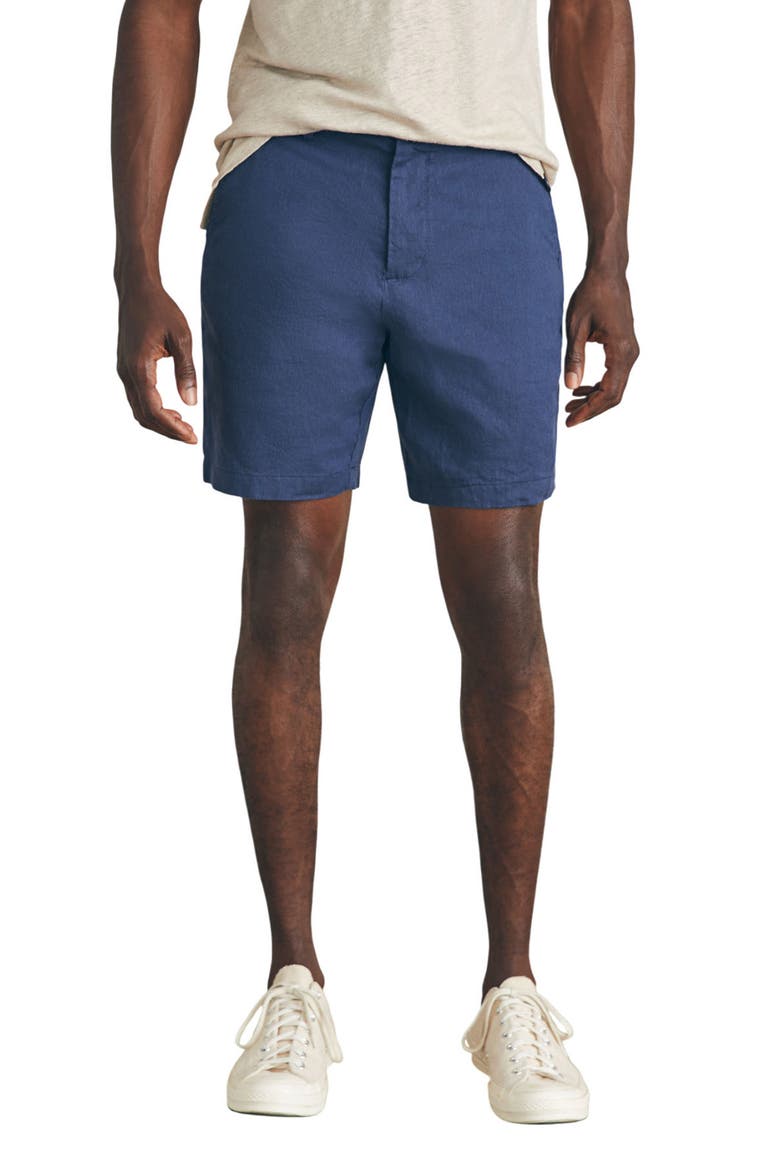 Movement Flex Linen & Organic Cotton Blend Shorts, Main, color, DEEP SEA NAVY