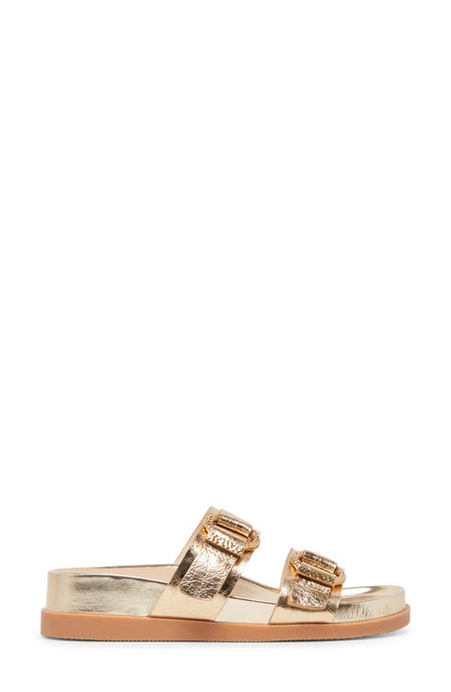 Dolce Vita Soya Platform Sandal In Gold Distressed Leather