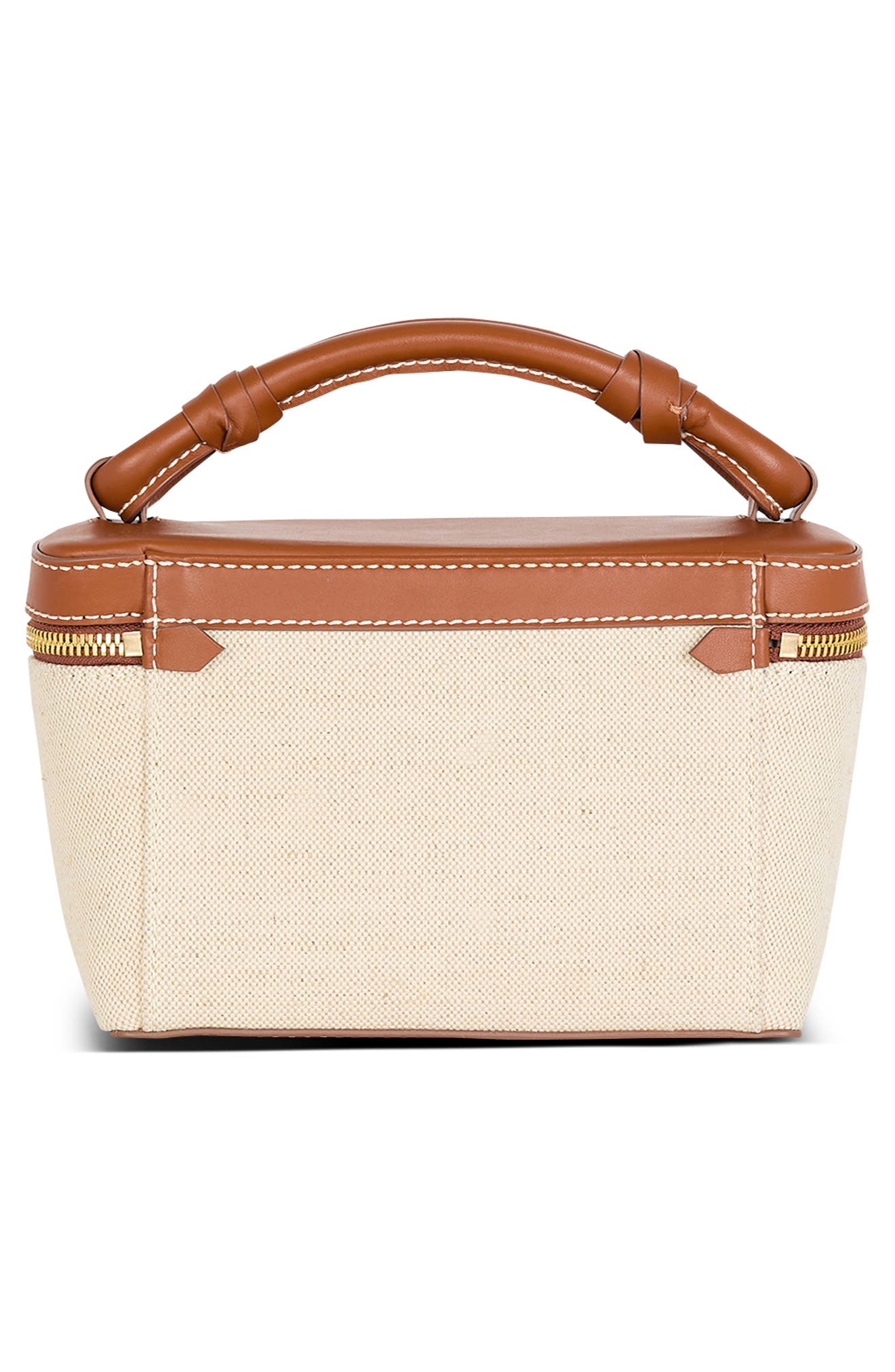 Balmain B-Army Logo Canvas & Leather Vanity Case Bag, Alternate, color, 