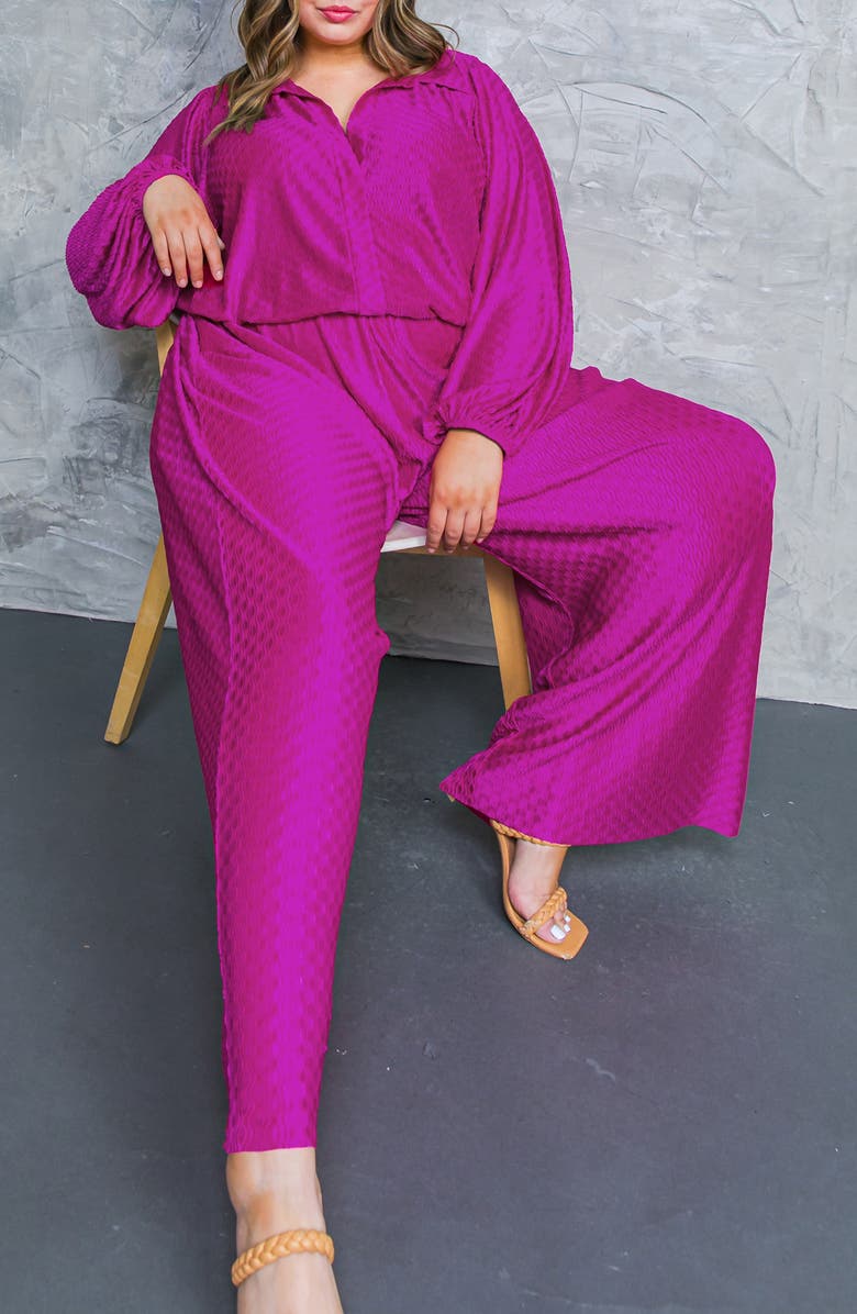 FLYING TOMATO Jacquard Woven Pants, Alternate, color, Fuchsia