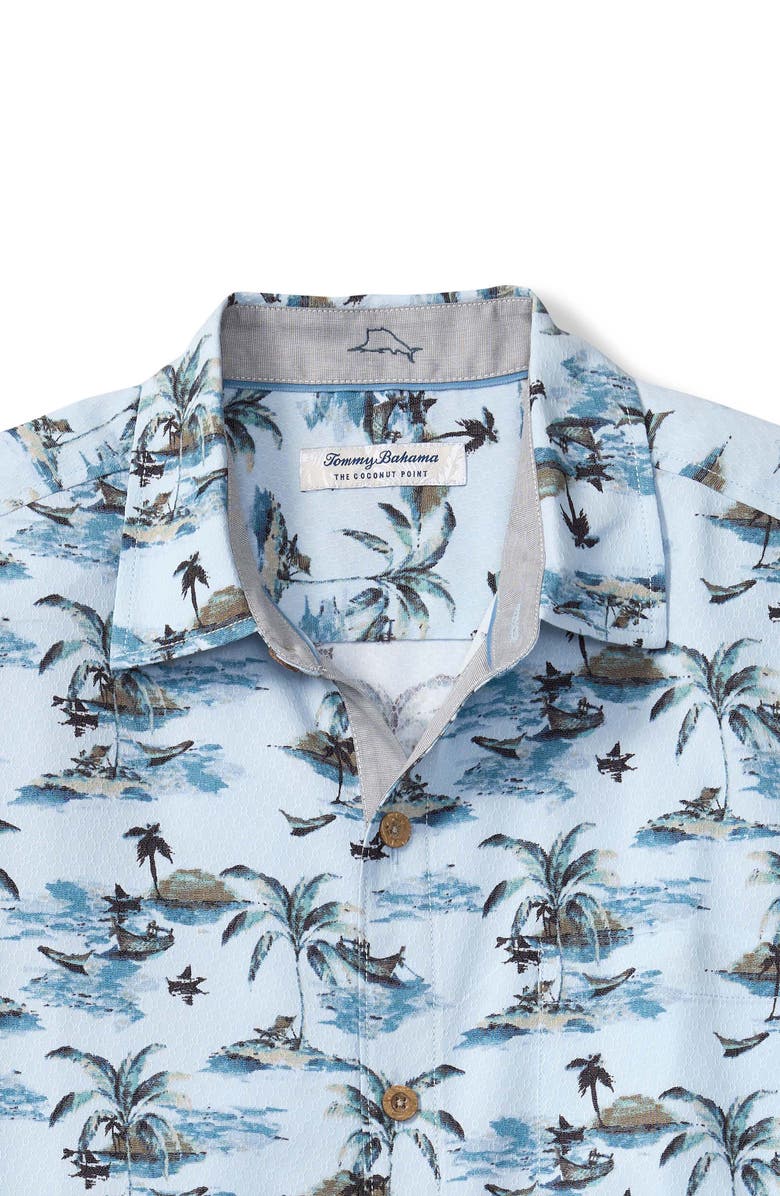 Tommy Bahama Coastal Ease Beachfront Paradise IslandZone<sup>®</sup> Short Sleeve Button-Up Shirt, Alternate, color, Dusty Larkspur