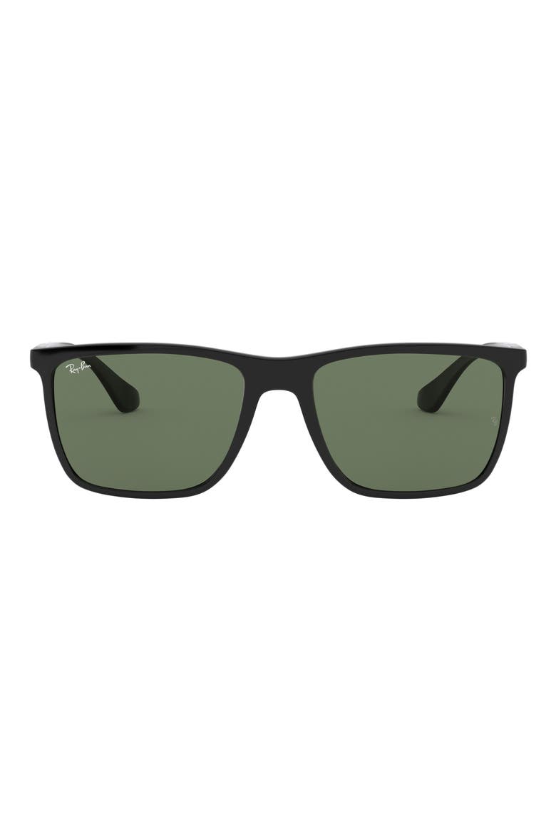 RB4288L 57mm Square Sunglasses, Main, color, BLACK / DARK GREEN