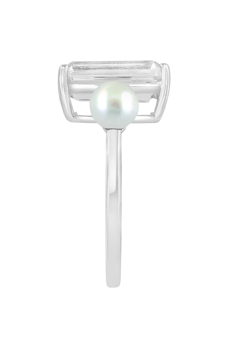 EFFY White Topaz & 5-5.5mm Cultured Pearl Ring, Alternate, color, White