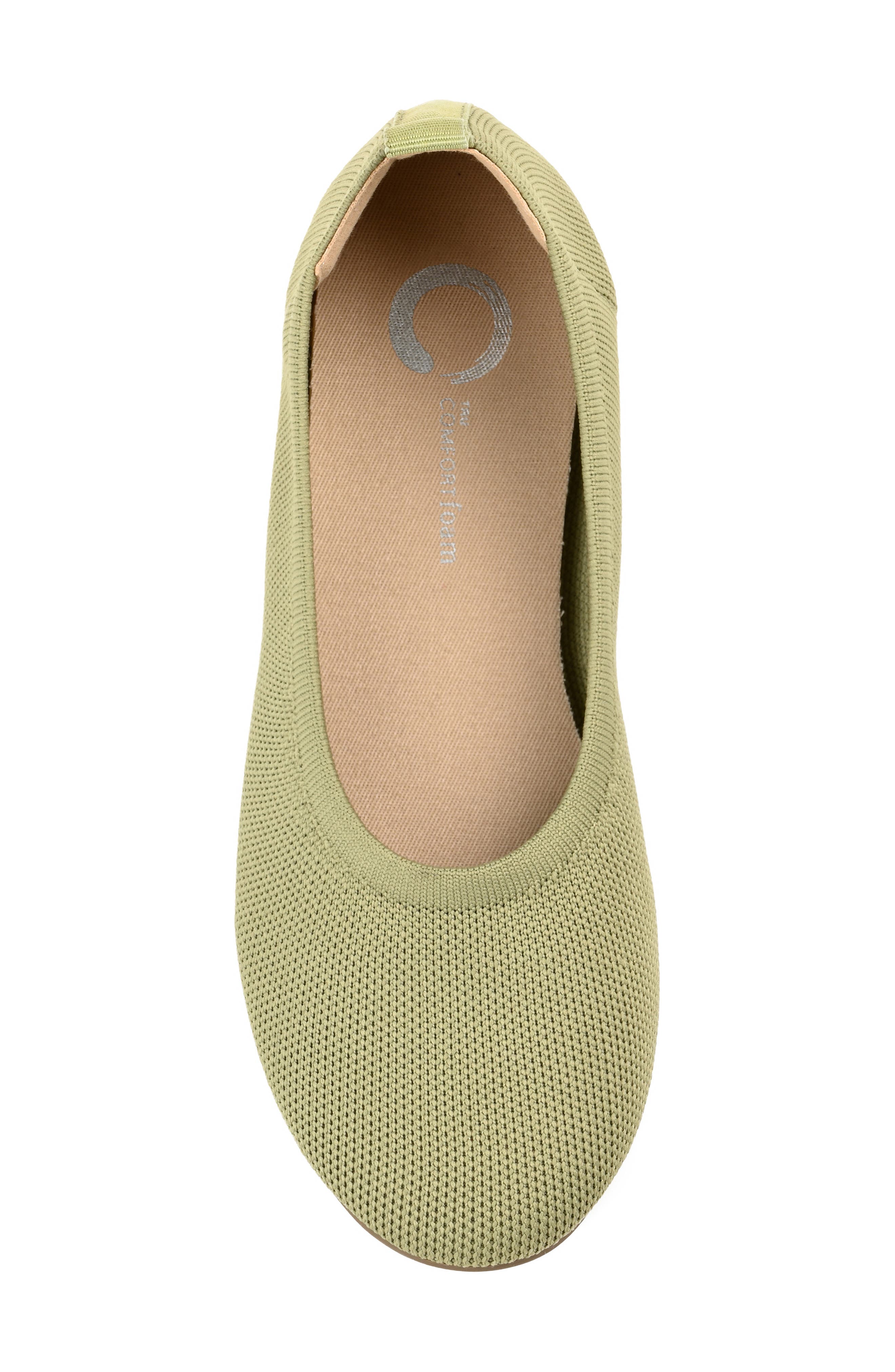 Journee Collection Jersie Knit Ballet Flat, Alternate, color, Olive