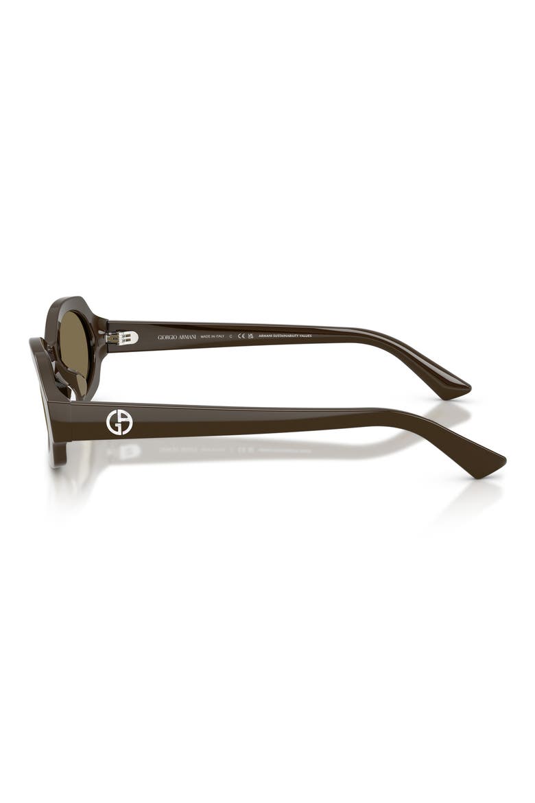 49mm Irregular Oval Sunglasses, Alternate, color, BROWN / LIGHT BROWN