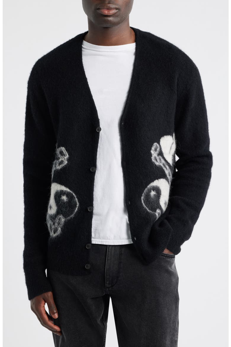 Reflection Cardigan, Alternate, color, BLACK/ CHALK WHITE