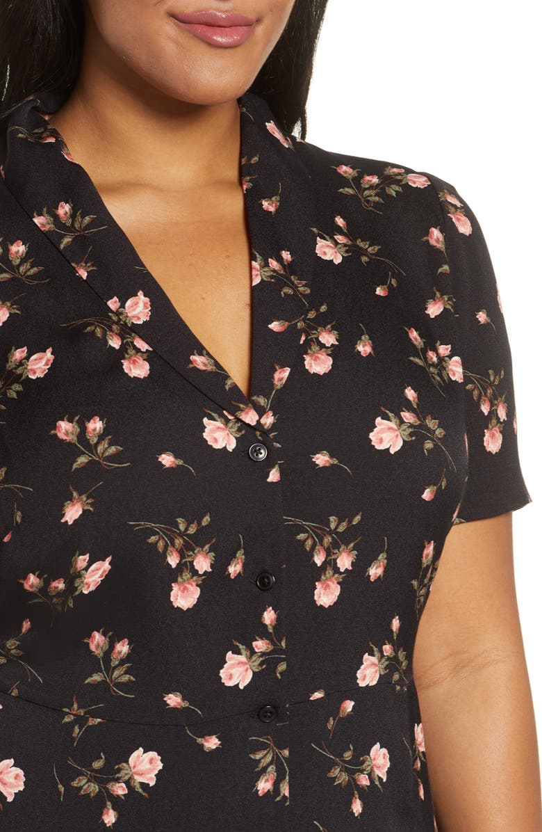 Reformation Rocki Floral Front Button Dress, Alternate, color,