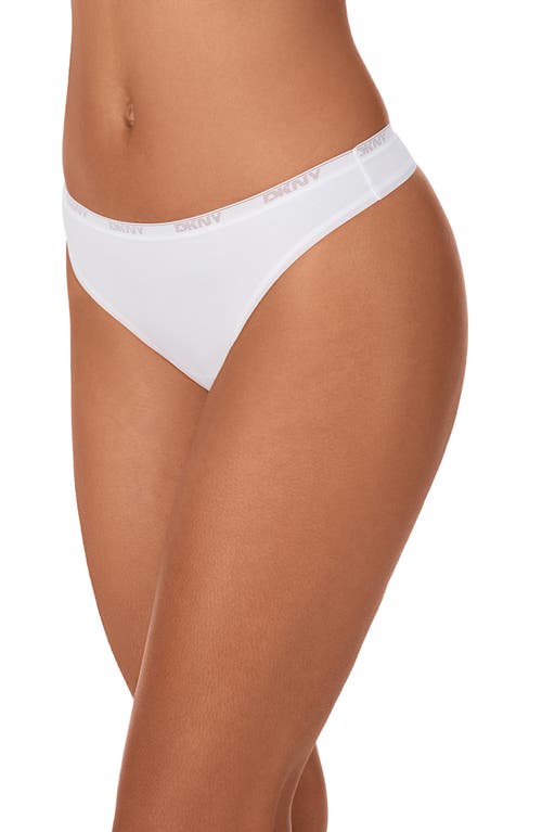 Dkny Table Top Stretch Cotton Blend Bikini In White