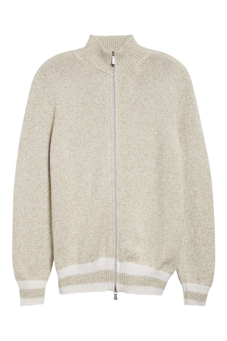 Full Zip Cardigan, Alternate, color, SAND WHITE AND SAND