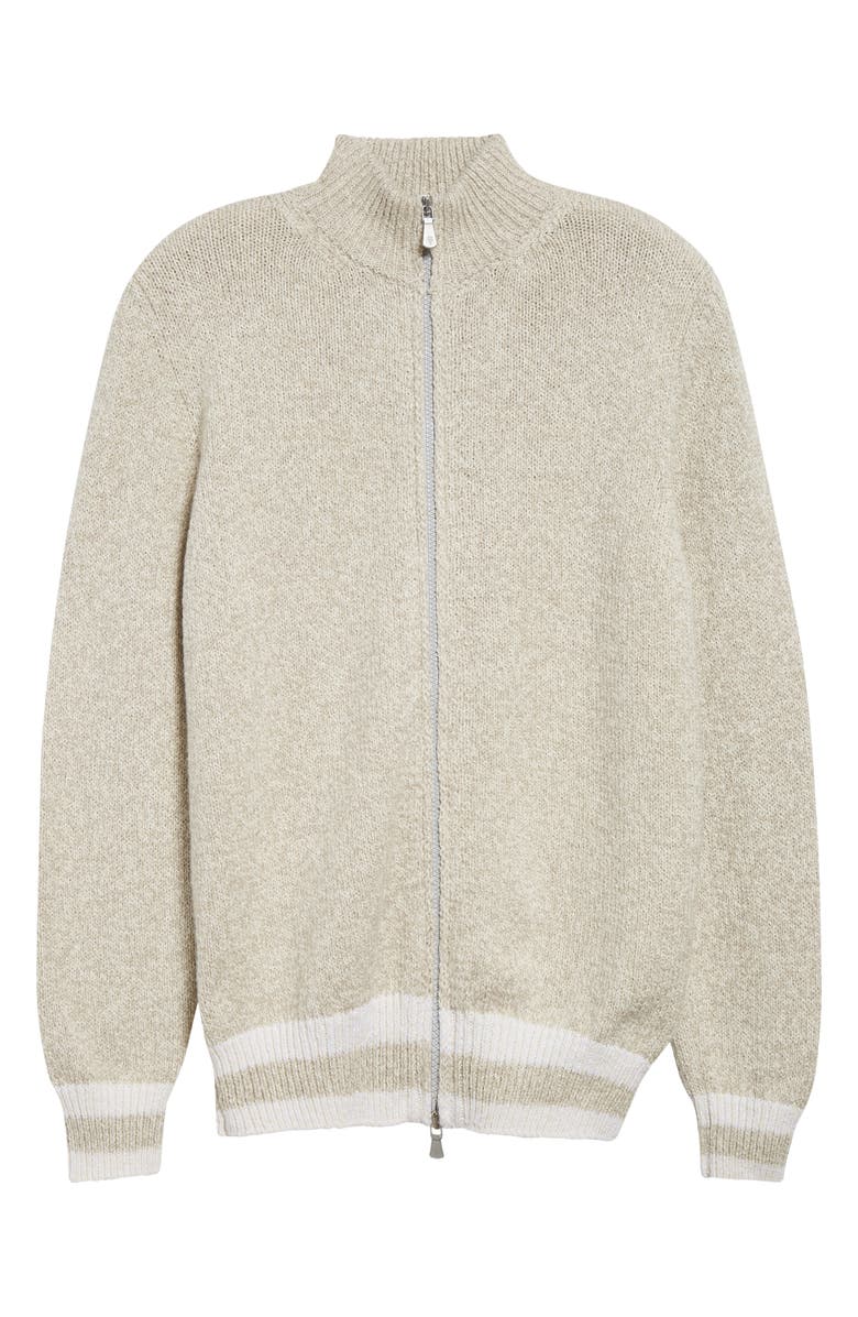 Eleventy Full Zip Cardigan, Alternate, color, Sand White And Sand