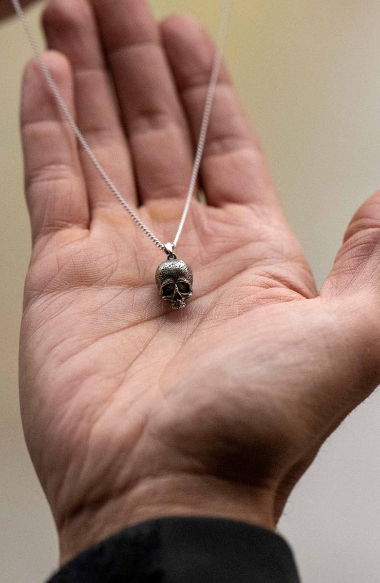 Vincero Men's Memento Mori Necklace, Alternate, color, Silver