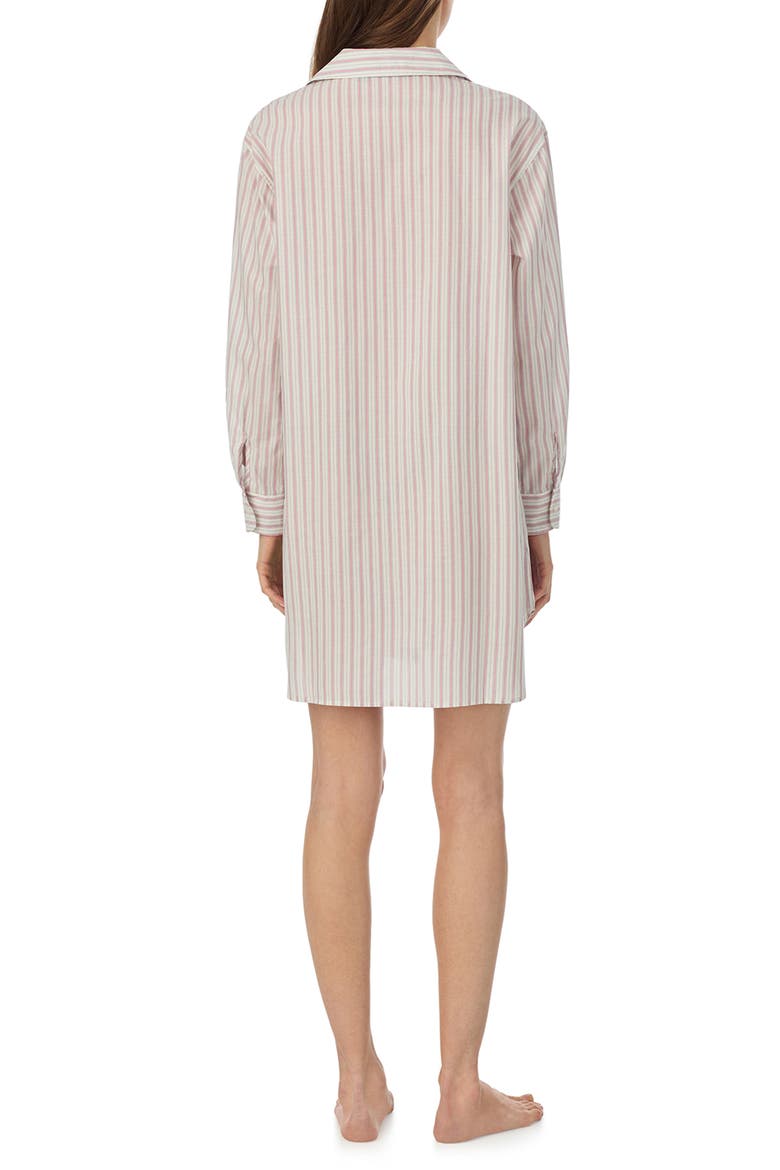 Print Cotton Blend Sleep Shirt, Alternate, color, IVORY MULTI STRIPE