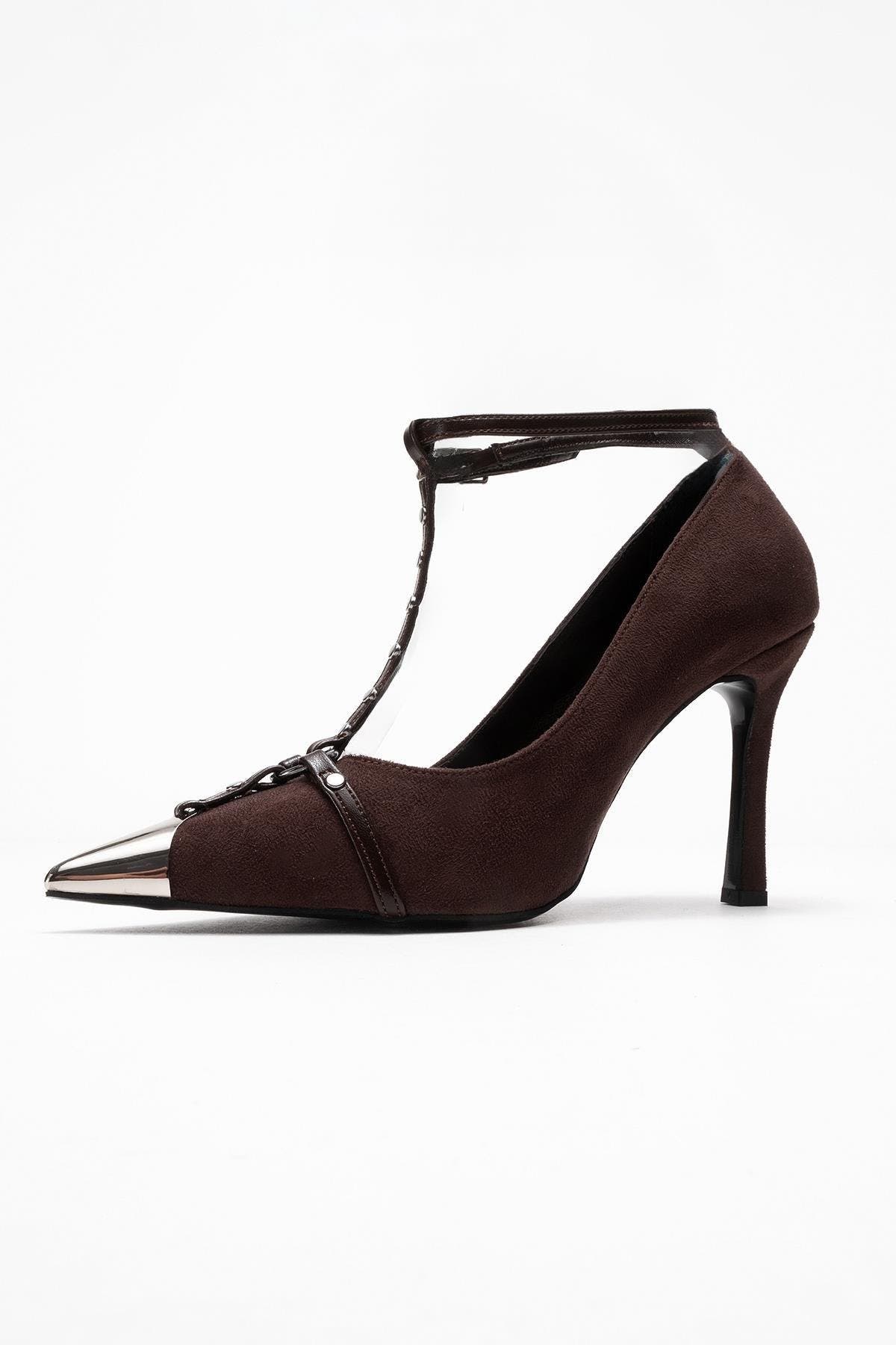 Prologue Shoes Juliana Pointed Toe Pump, Alternate, color, Brown Suede