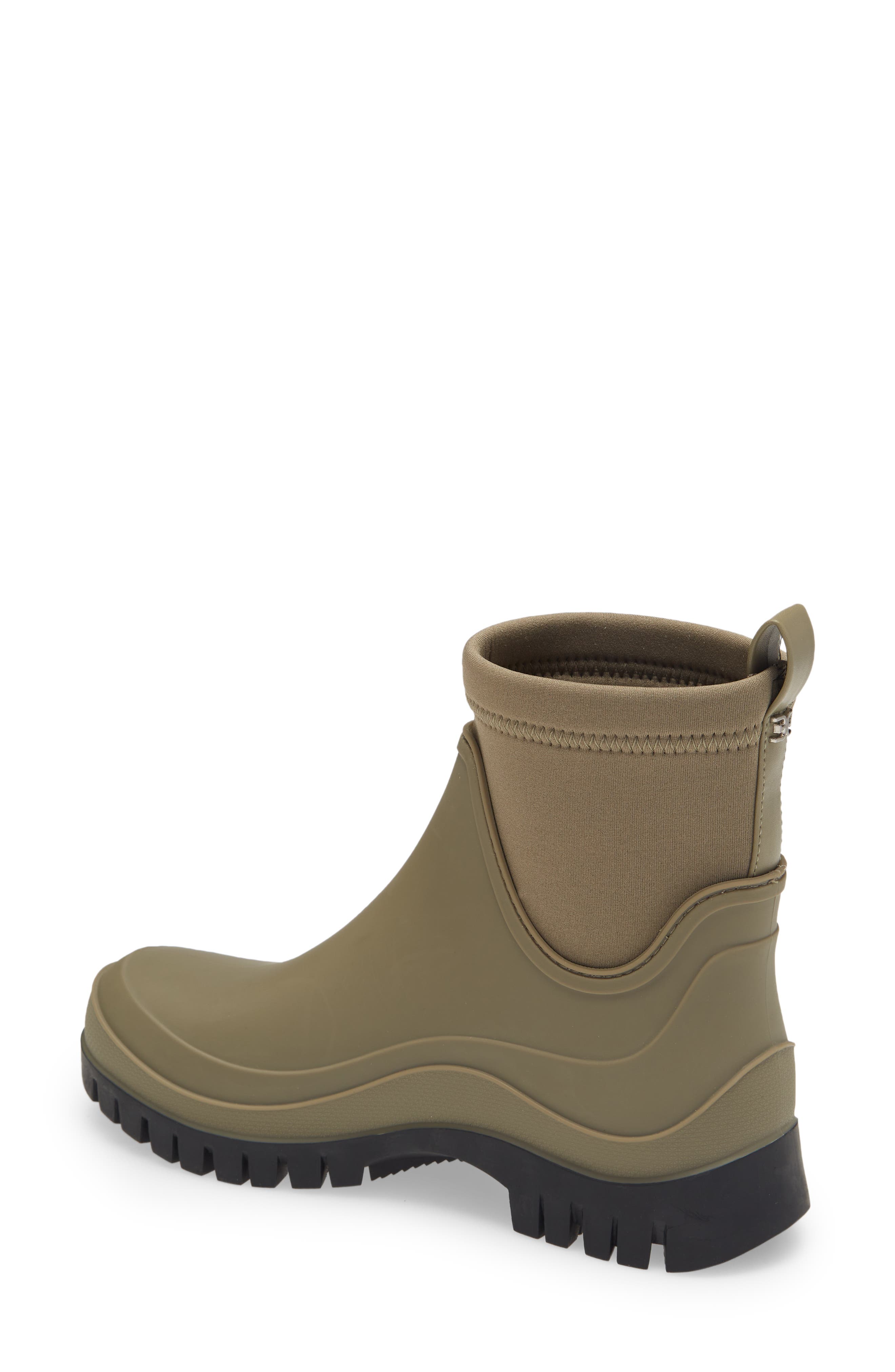 Louisa Mixed Media Waterproof Rain Boot, Alternate, color, FERN GREEN/ BLACK