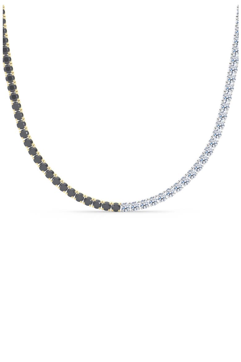 Black & White Lab Grown Diamond Necklace, Main, color, 18K WHITE GOLD