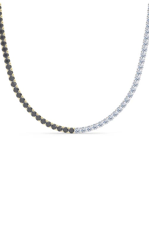 Hautecarat Black & White Lab Grown Diamond Necklace In Silver