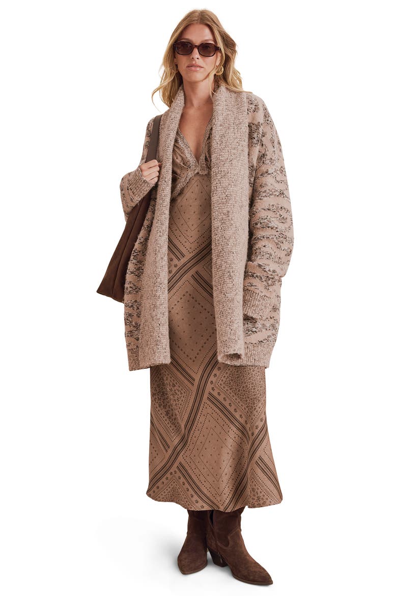 Desiree Longline Belt Cardigan, Alternate, color, NEUTRAL/ MULTI