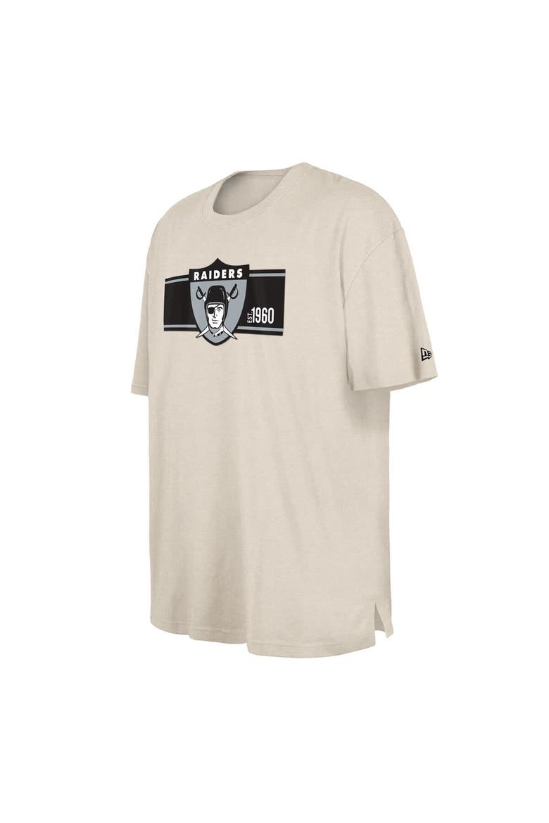 Men's New Era  Cream Oakland Raiders Third Down Big & Tall Historic T-Shirt, Alternate, color, Cream
