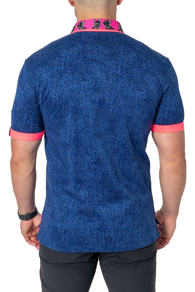 Mozartcloudy Cotton Button-Down Polo, Alternate, color, BLUE