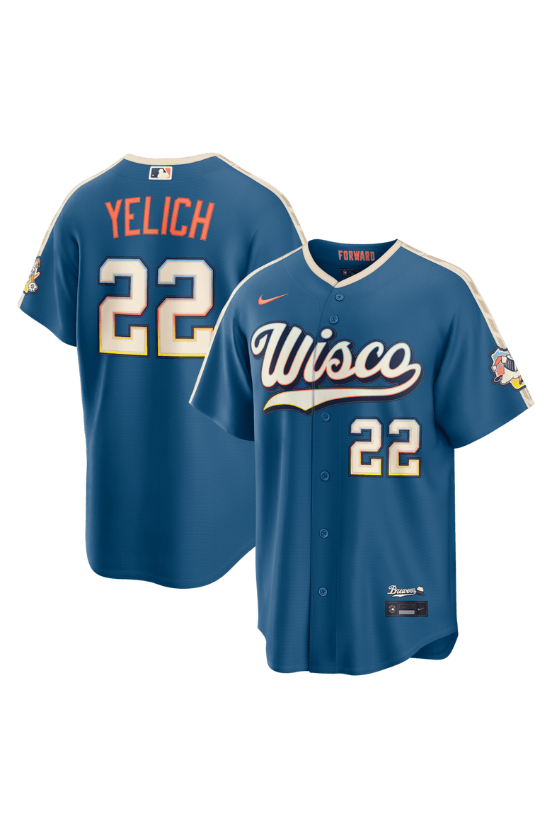 Men's Nike Christian Yelich Mineral Blue Milwaukee Brewers 2026 City Connect Stadium Jersey, Main, color, Mineral Blue