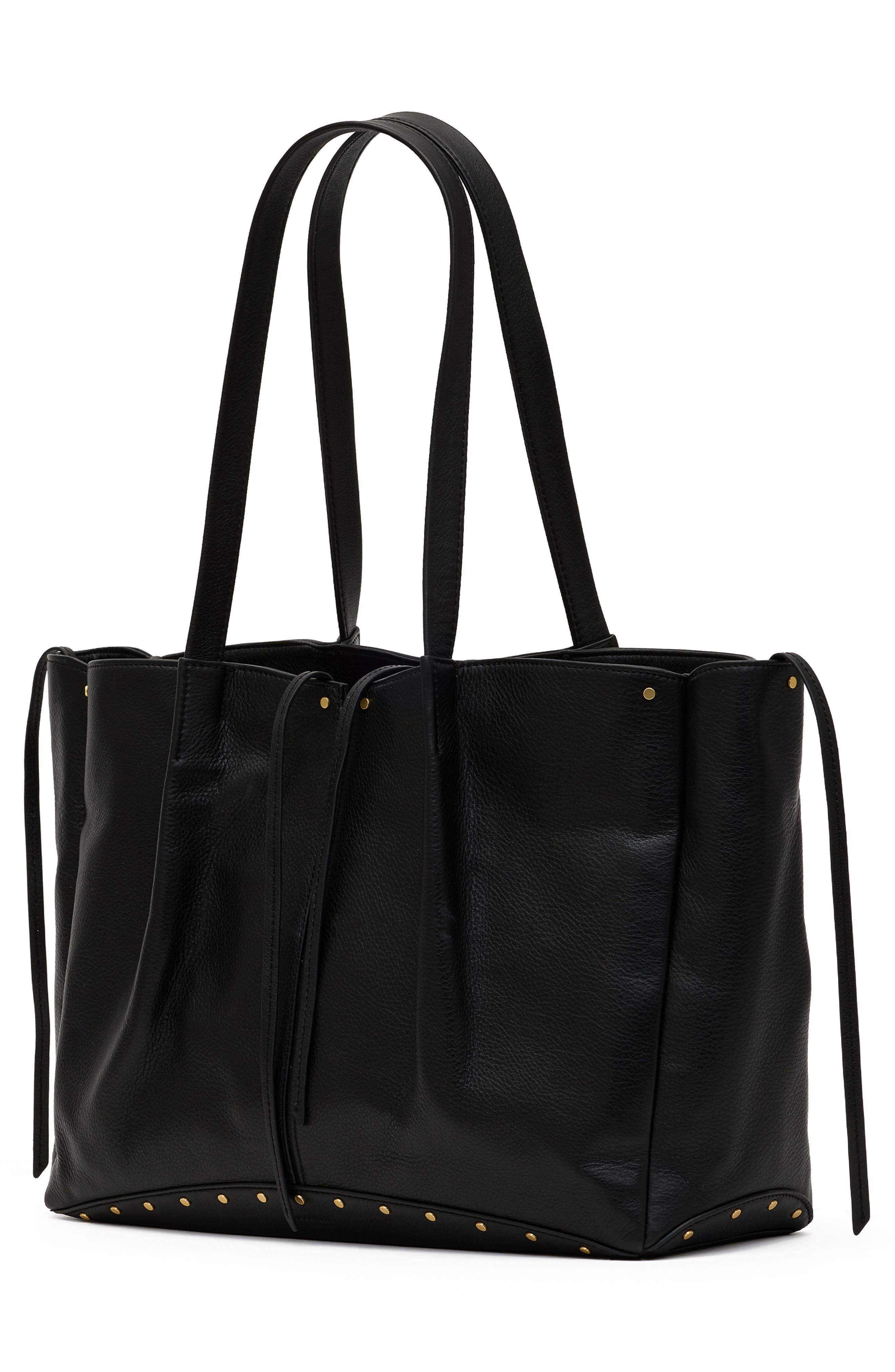 Meryl Leather Carryall Tote, Alternate, color, BLACK/BRUSHED GOLD