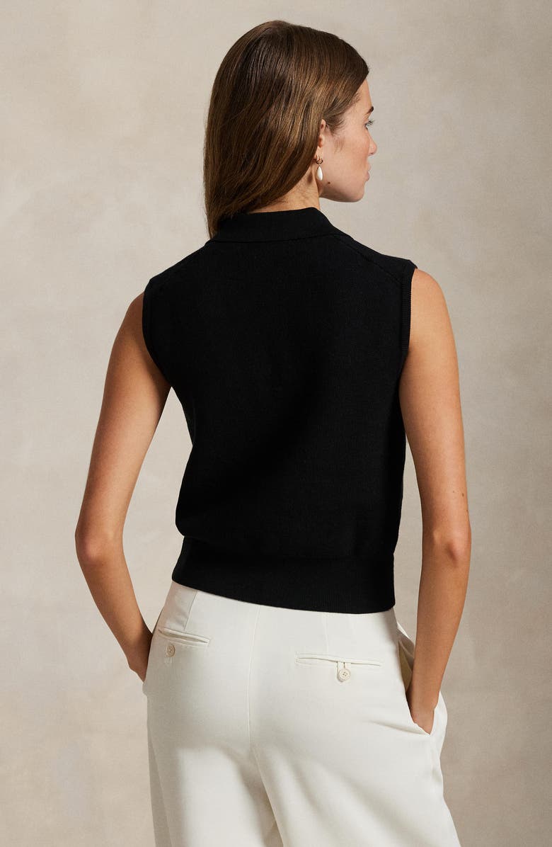 Polo Ralph Lauren Sleeveless Cotton Blend Piqué Polo Sweater, Alternate, color,