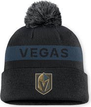 FANATICS Women's Fanatics Black/ Vegas Golden Knights Authentic Pro Rink Cuffed Knit Hat with Pom