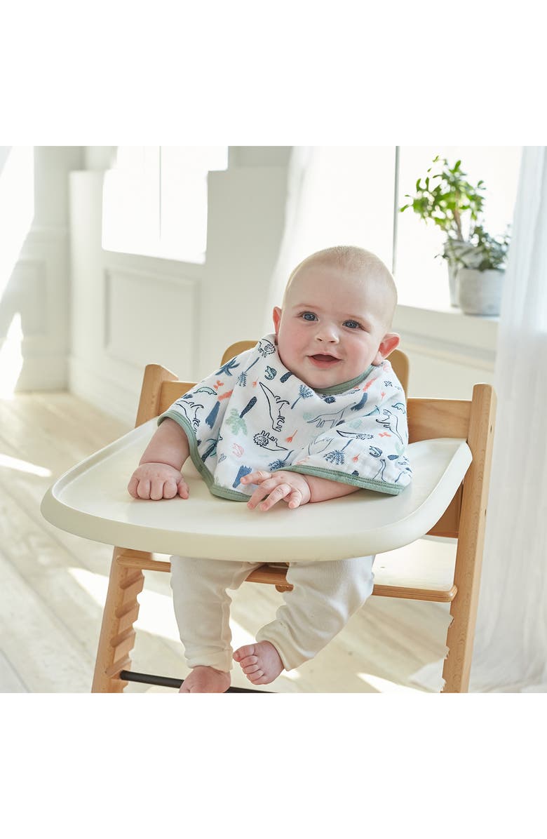 ADEN AND ANAIS ESSENTIALS Essentials Dinotime Cotton Muslin Burpy Bib, Alternate, color,