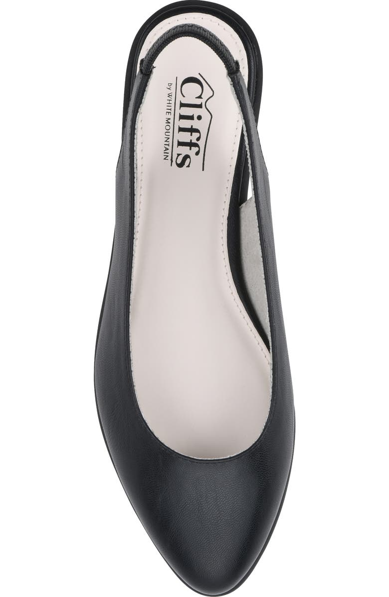 CLIFFS BY WHITE MOUNTAIN Memory Slingback Flat, Alternate, color, Black/ Smooth