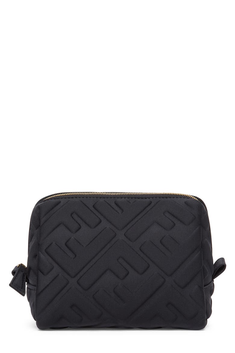 Small Trapezio FF Cosmetics Case, Main, color, NERO ORO