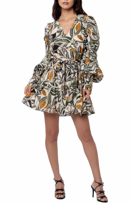 Cassini Puff Sleeve Tie Waist Minidress