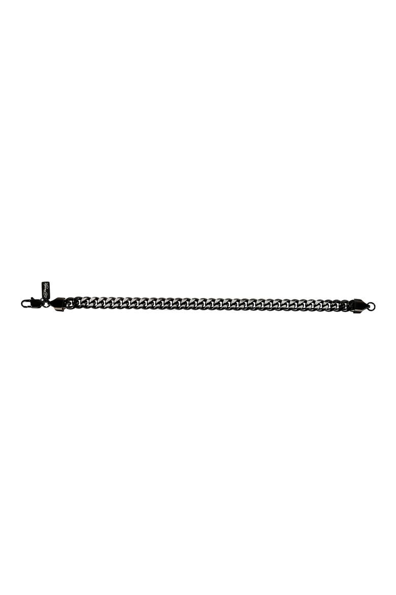 Men's Curb Chain Bracelet, Alternate, color, BLACK