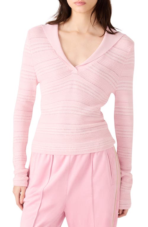 Steve Madden Stripe Sailor Collar Sweater In Pink