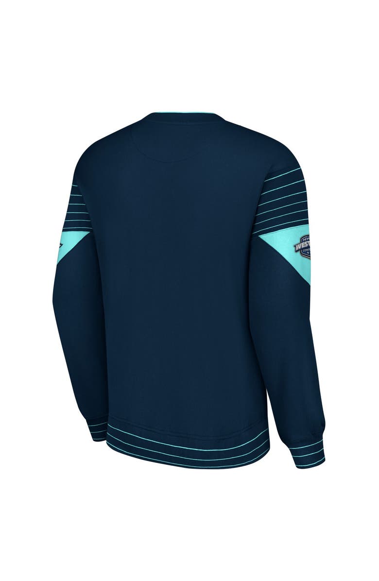 STARTER Men's Starter Deep Sea Blue Seattle Kraken Faceoff Pullover Sweatshirt, Alternate, color, 
