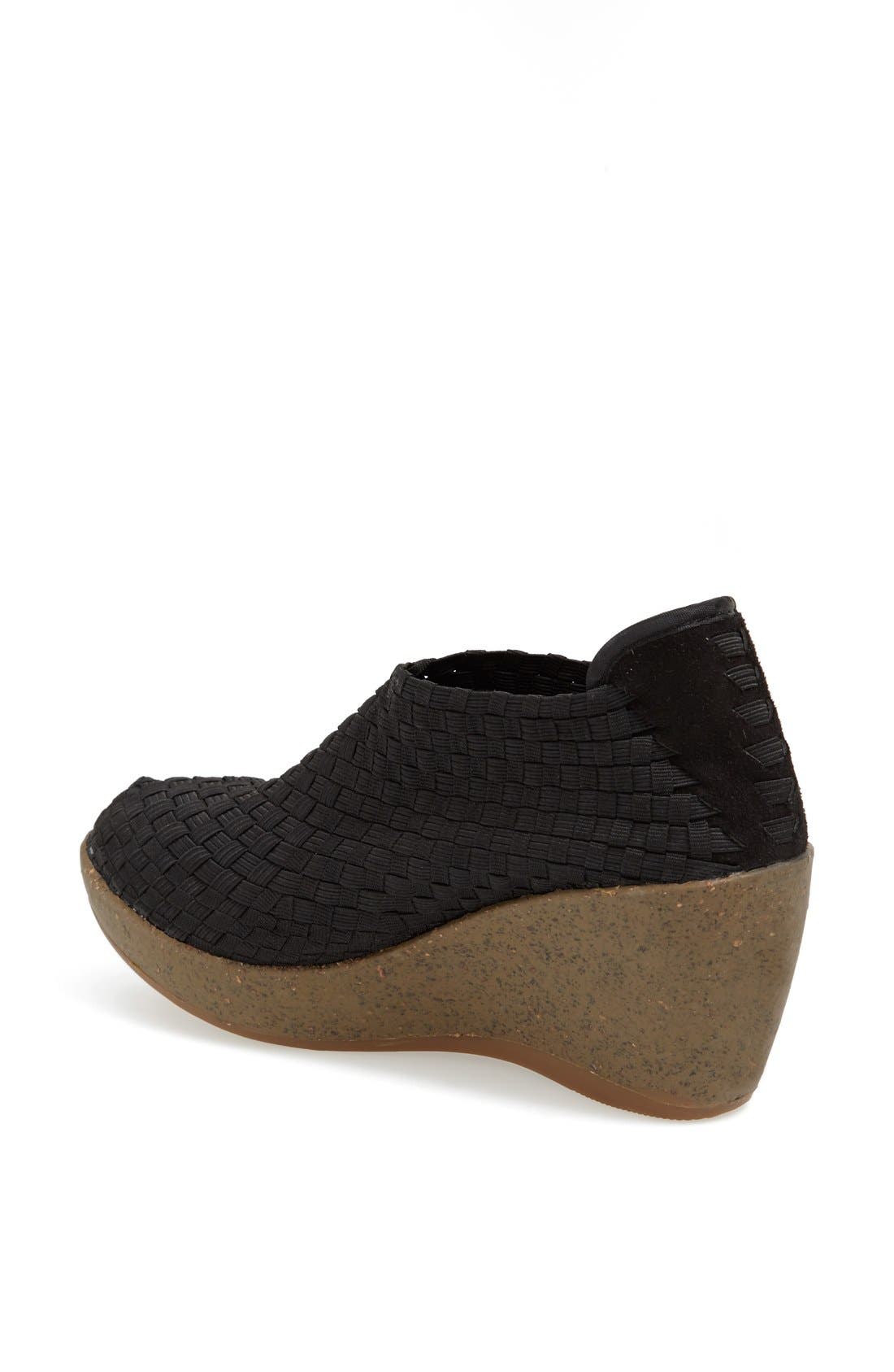 Woven Wedge, Alternate, color, BLACK