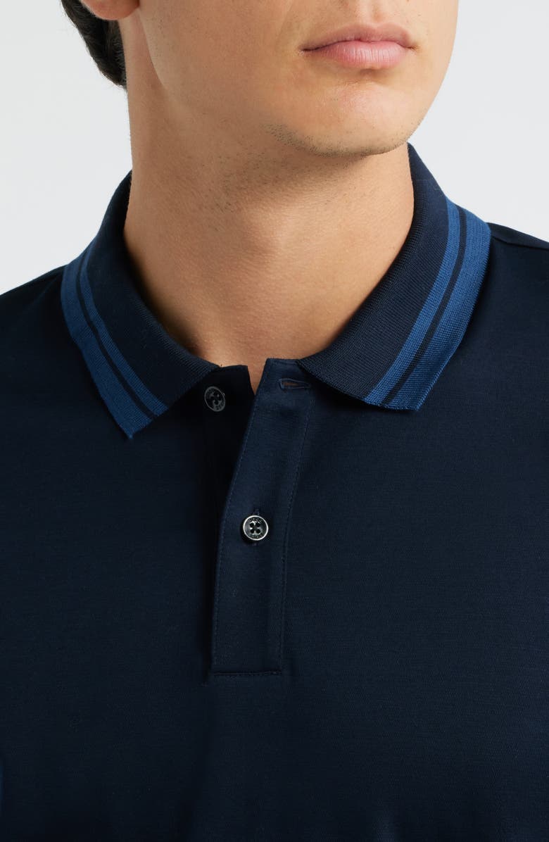 BOSS Parlay Tipped Cotton Polo, Alternate, color, Dark Blue