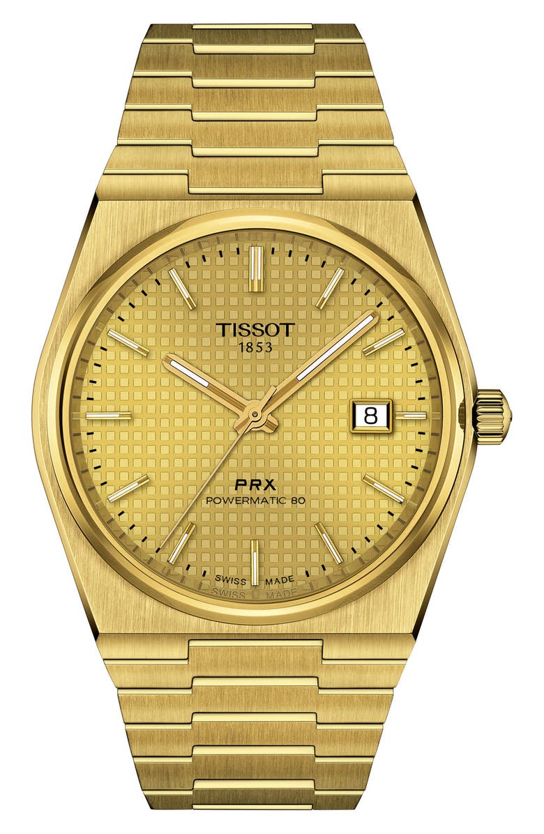 Tissot PRX Powermatic 80 Bracelet Watch, 40mm, Main, color, Gold