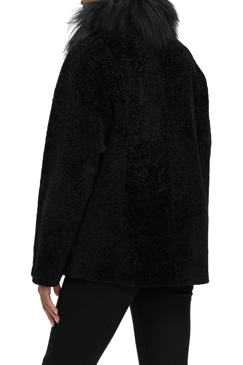 Reversible Genuine Shearling Jacket with Genuine Shearling Collar, Alternate, color, BLACK