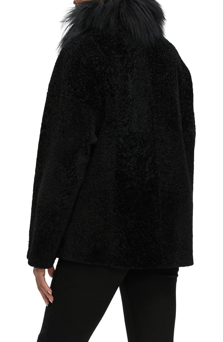 GORSKI Reversible Genuine Shearling Jacket with Genuine Shearling Collar, Alternate, color, Black