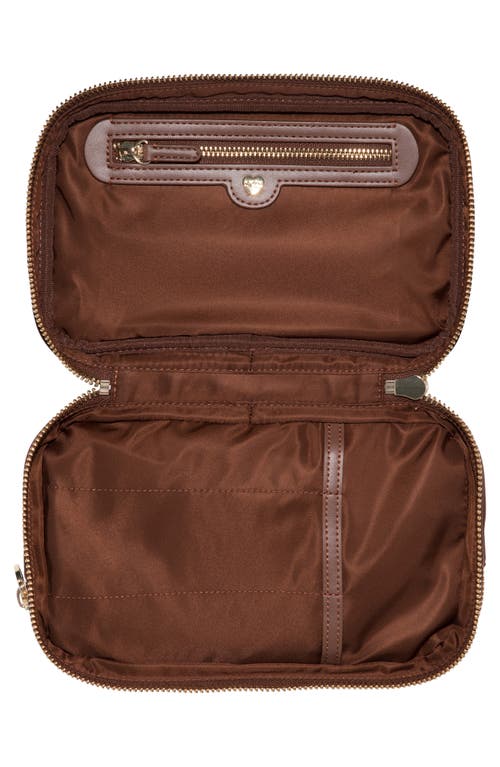 Stoney Clover Lane Nylon Double-zip Pouch In Brown