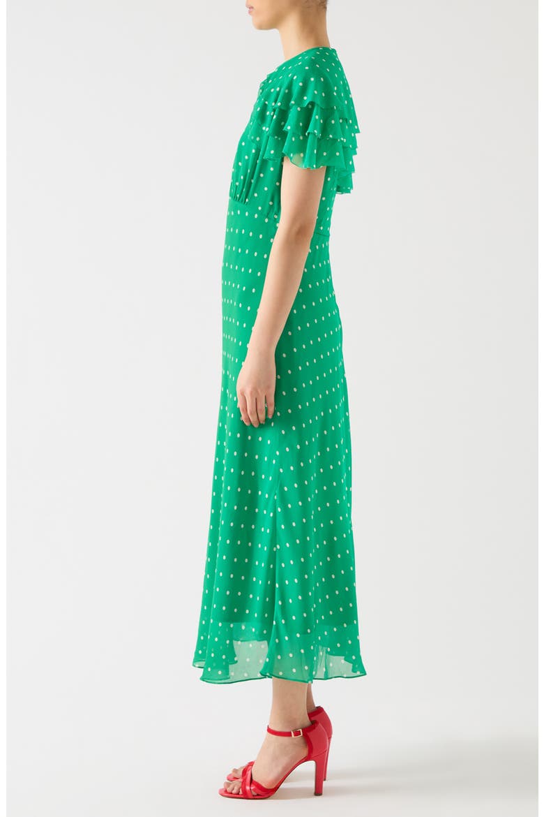 Ellen Polka Dot Maxi Dress, Alternate, color, GREEN