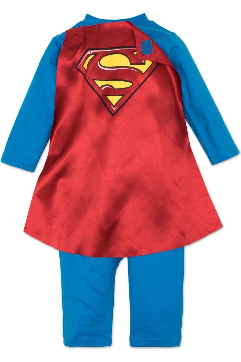Justice League Superman One Piece Coverall with Cape, Alternate, color, Superman Blue